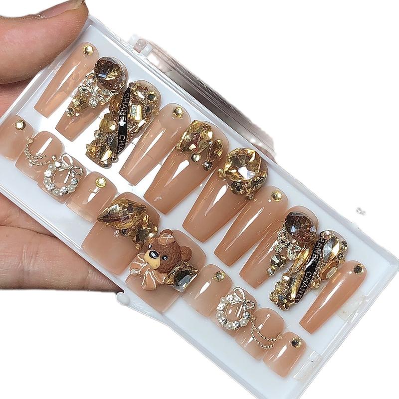 Combo3 nail box thiết kế trong hộp trắng màu nâu thạch