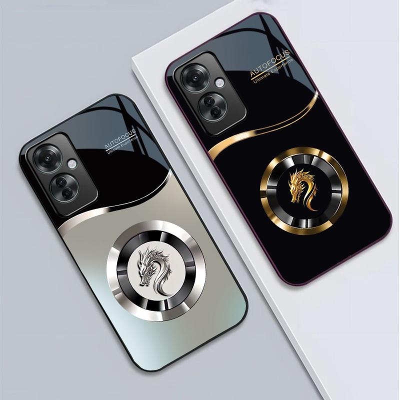 Ốp Lưng cho OPPO RENO11 F 5G Mặt kính cường lực, cao cấp Họa tiết FOCUS RỒNG