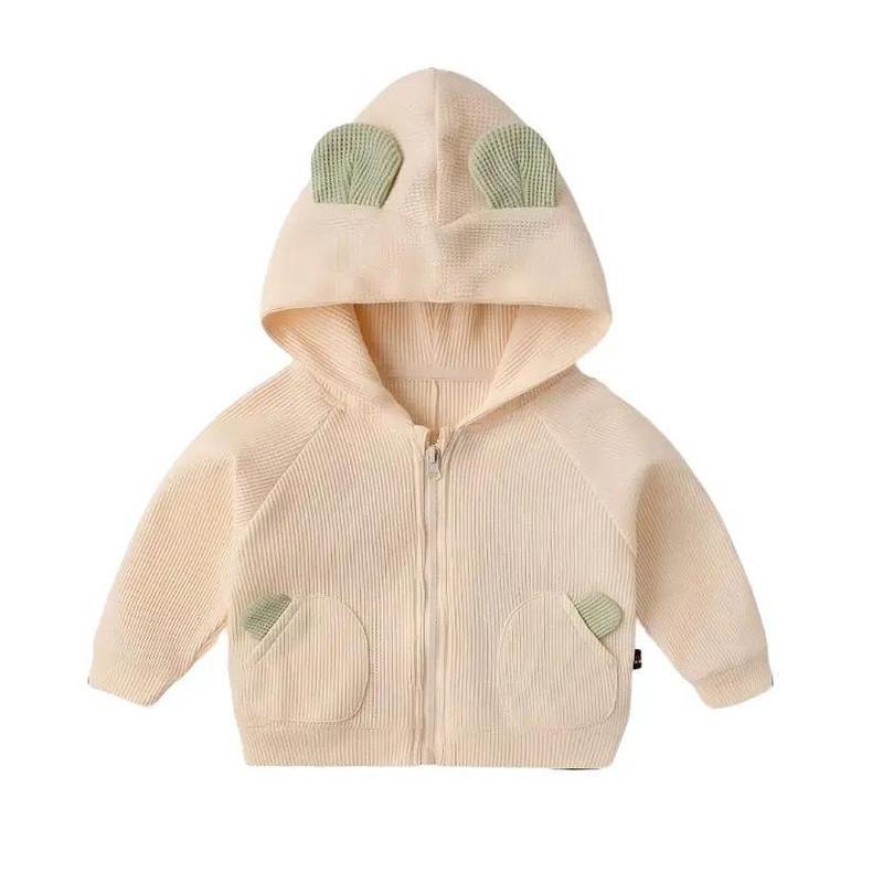 Mới | Áo khoác kiểu tai gấu cute và khủng long  chất vải tăm tổ ong thông hơi cho bé 8-18kg Voi