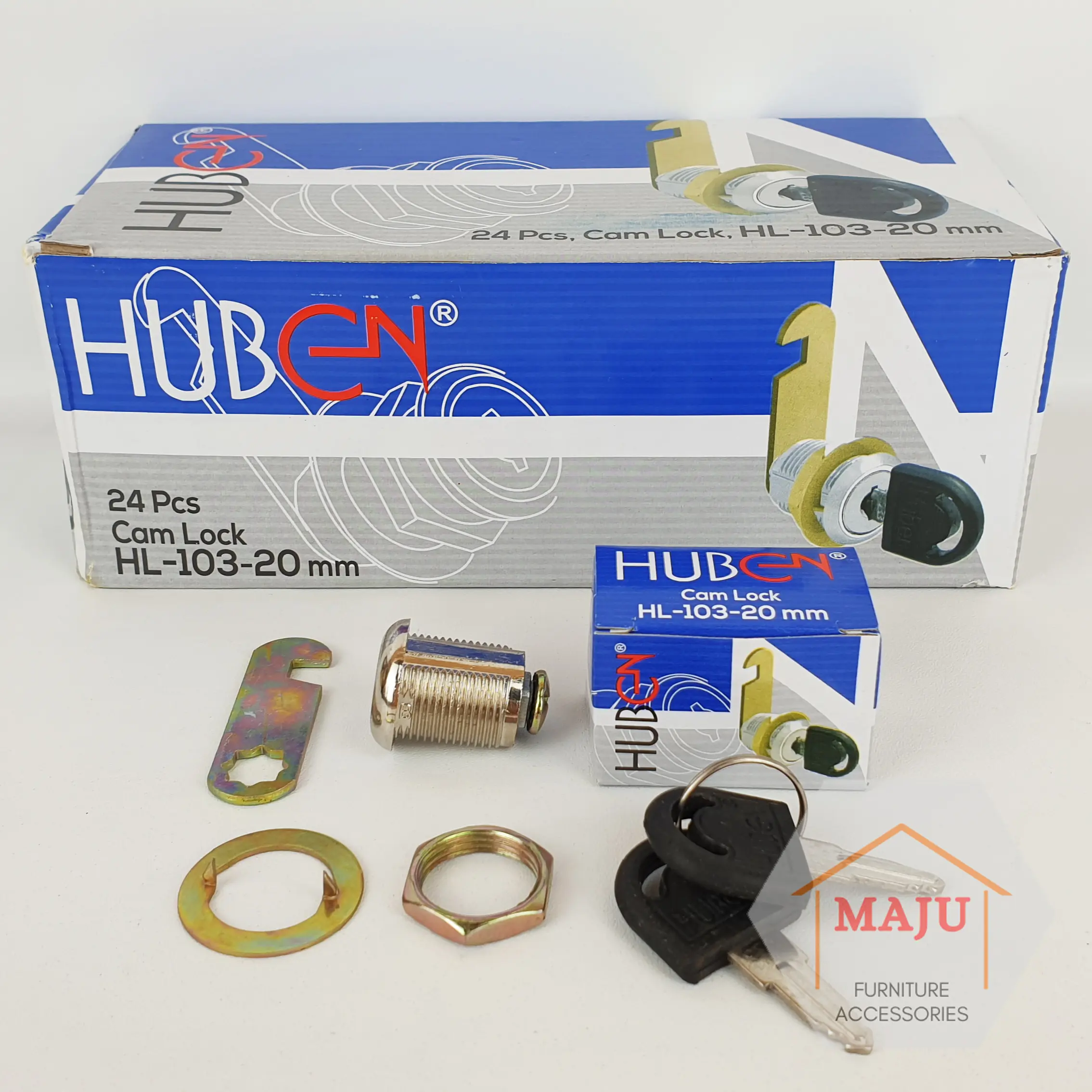 Huben HL-103 20 25 30 32 mm Cam Lock (Kunci Laci / Kunci Loker / Kunci Lemari Box Panel Kabinet)