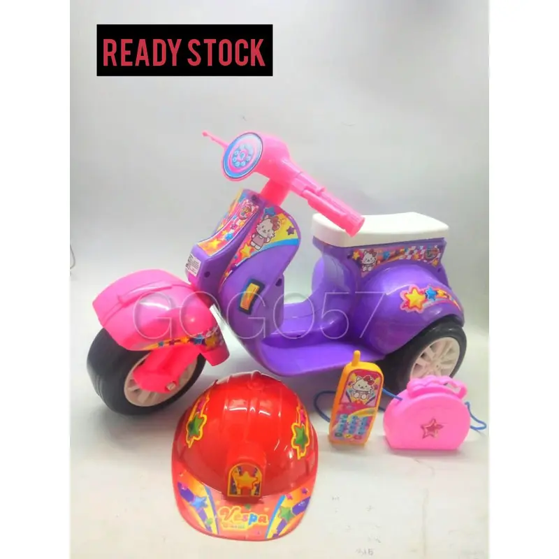SG TOYS KITTY CAT 567 Mainan Anak Perempuan Motor Vespa Cilik / Vespa Dorong Mini Roda 3 Tiga 2