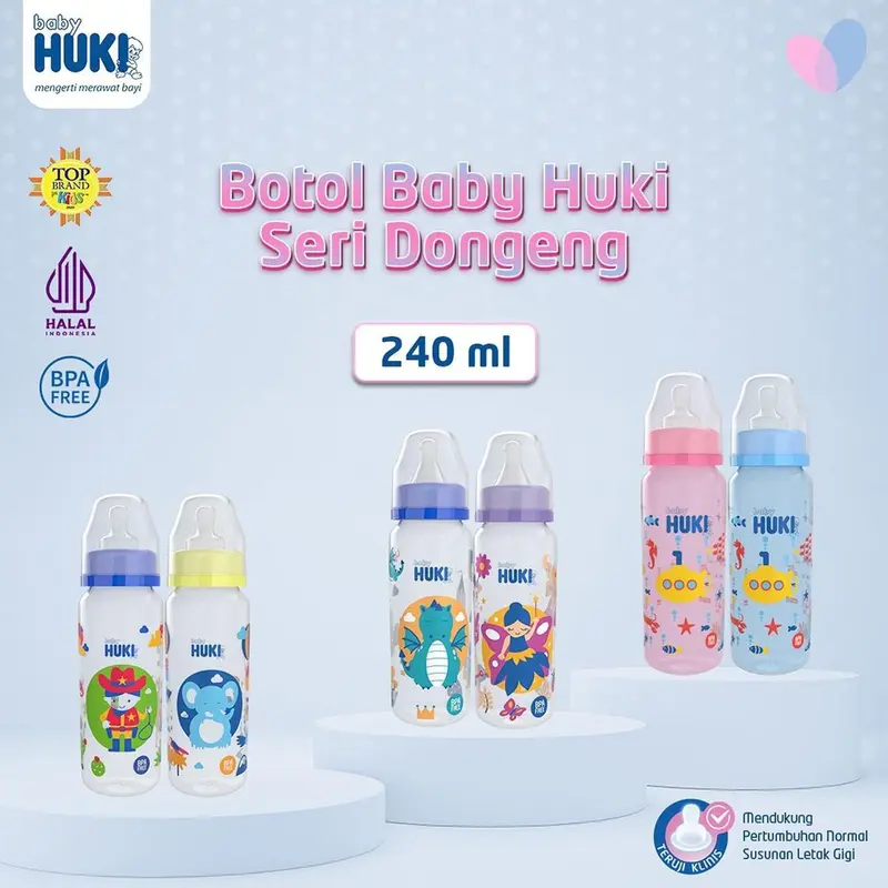 Botol Susu Huki Dot Gepeng Bulat 240ml 120ml 60ml 3