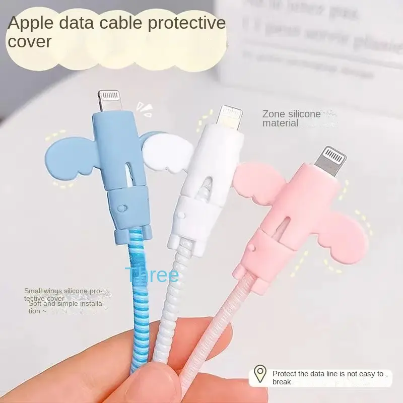 Little Angel Data Cable Protector,Anti-Break Charging Cable Sleeve,Mobile Phone Wire Connector,Student Cartoon Design