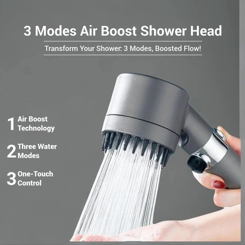 3 Modes Handheld Shower Head, Air Boost Strong Water Flow Handheld Shower Head, Everything Shower Products, Bathroom Shower Head 1