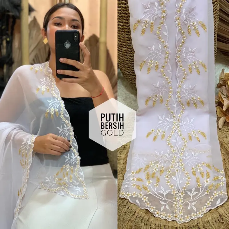 Kain bordir motif padi terbaru Sutra 0