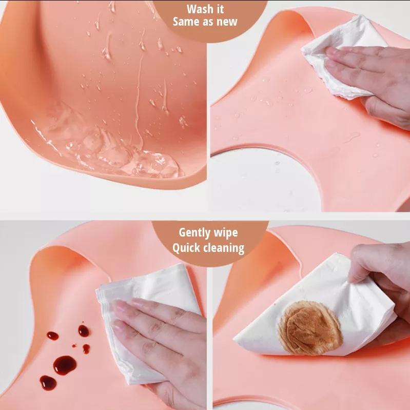 Ready Stock 3Pcs Set Baby Bib BPA Free Baby Silicone Food Grade Feeding Suction Bowl Silicone Bibs Spoon for Kids 5