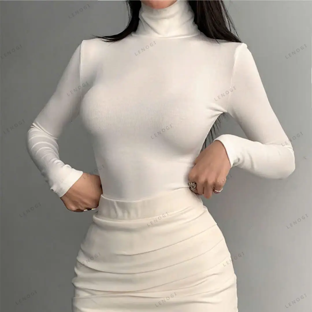 Áo cổ cao cotton zip LÓT LÔNG Lenogi áo giữ nhiệt cổ lọ ôm body A90 Thun Nữ | BigBuy360 - bigbuy360.vn