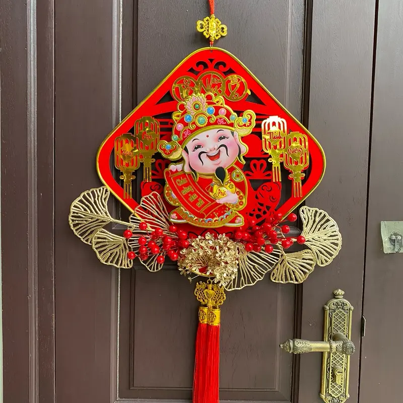 [Tặng 6 Quạt Giấy] Dải Ông Thần Tài Lắc Đầu trang trí Decor Tết 2025 Trang Trí Nhà 4