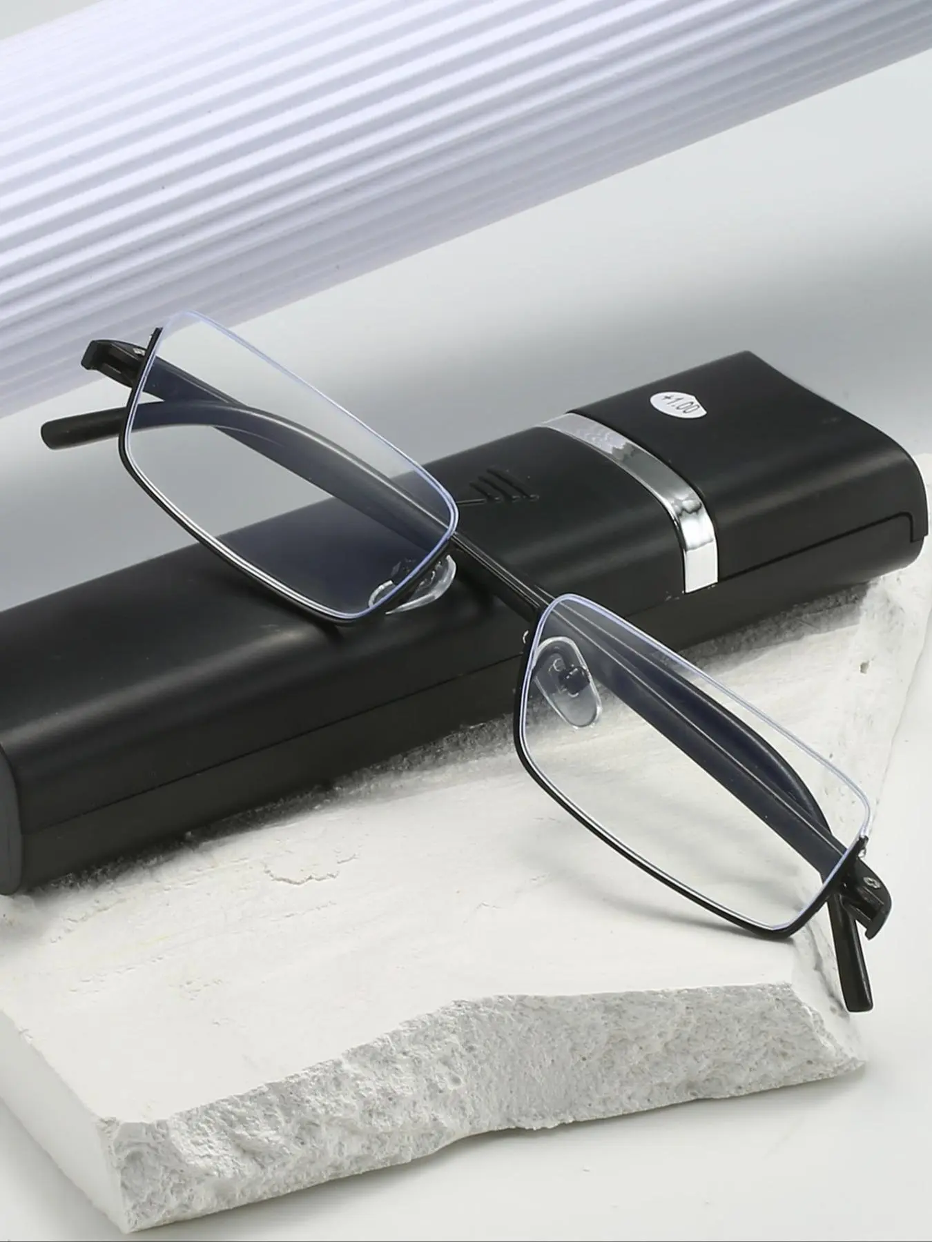 Simple Eyeglasses for Men and Women for Gift, 2024 New Fashion Square Semi-frame Eyeglasses with Anti-blue Light Lenses for Everyday Use, Fashion Accessory, Valentine's Day, Gift