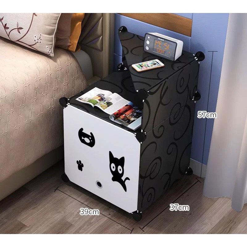 TỦ NHỰA ĐA NĂNG LẮP GHÉP THÔNG MINH MINI 2 TẦNG ĐỂ ĐẦU GIƯỜNG NHỎ GỌN ( chọn màu theo phân loại) bảo hành 1 năm tủ  đầu  giường  phòng  ngủ