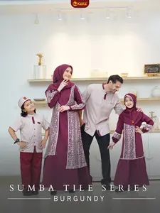 Sarimbit Keke Terbaru Sumba Tile Series Burgundy | Sarimbit Keluarga Keke Sumba Tile Series Terbaru | Sarimbit Keke Terbaru | Sarimbit Keluarga Keke | Keke Busana | Sumba Tile Series by Keke