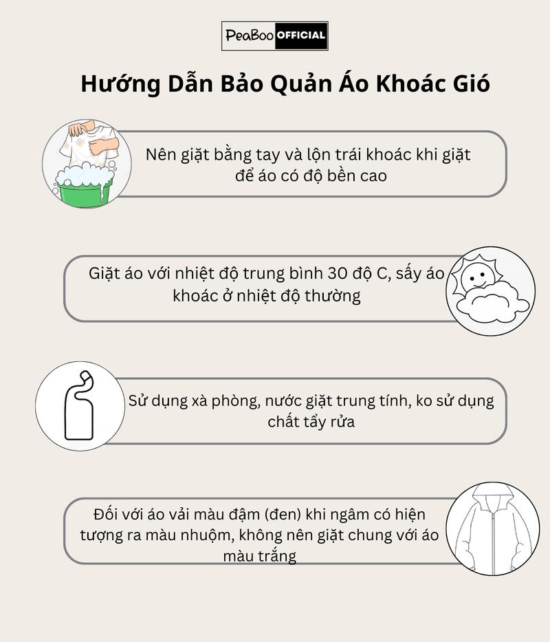 Product Introduction of Áo Khoác Gió Nam Nữ Mũ Cao Cấp 2 Lớp PEABOO Mã BST03 In Hình Chống Nước Chống Nắng Form Rộng Kiểu Dáng Unisex 28