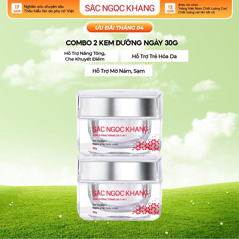 Combo 2 Kem Dưỡng Da Hỗ Trợ Dưỡng Trắng Da Sắc Ngọc Khang [30G] Kem Face Dưỡng Ẩm - Chống Nắng, Hỗ Trợ Cải Thiện Thâm, Nám, Sạm, tàn Nhang Skincare