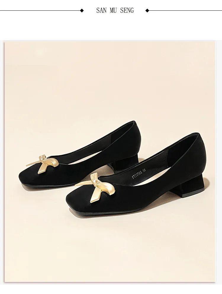 Product Introduction of Square Toe Chunky Heel Single Shoes for Women 2024 New Spring and Autumn Versatile Low Heel Comfortable Burgundy Xiuhe Shoes Bride Wedding Shoes Shoes 31