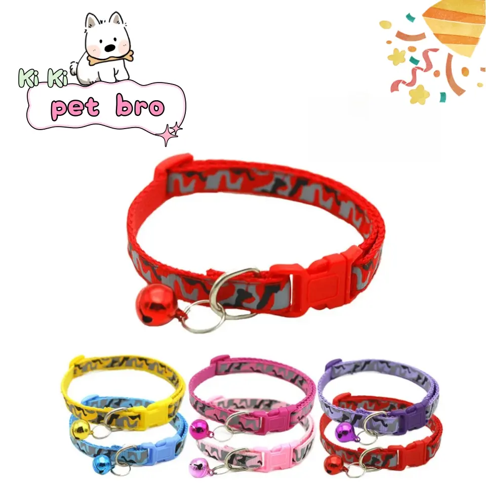 1x Pet Camouflage Bell Kitty Collar
