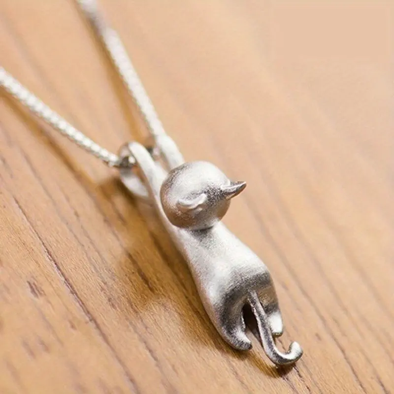 Vòng Cổ Mặt Dây Chuyền Hình Mèo, Mạ Bạc, Dễ Thương, Dành Cho Phụ Nữ, Thích Hợp Cho Bữa Tiệc, Đồ Trang Sức, Quà Tặng Giáng Sinh