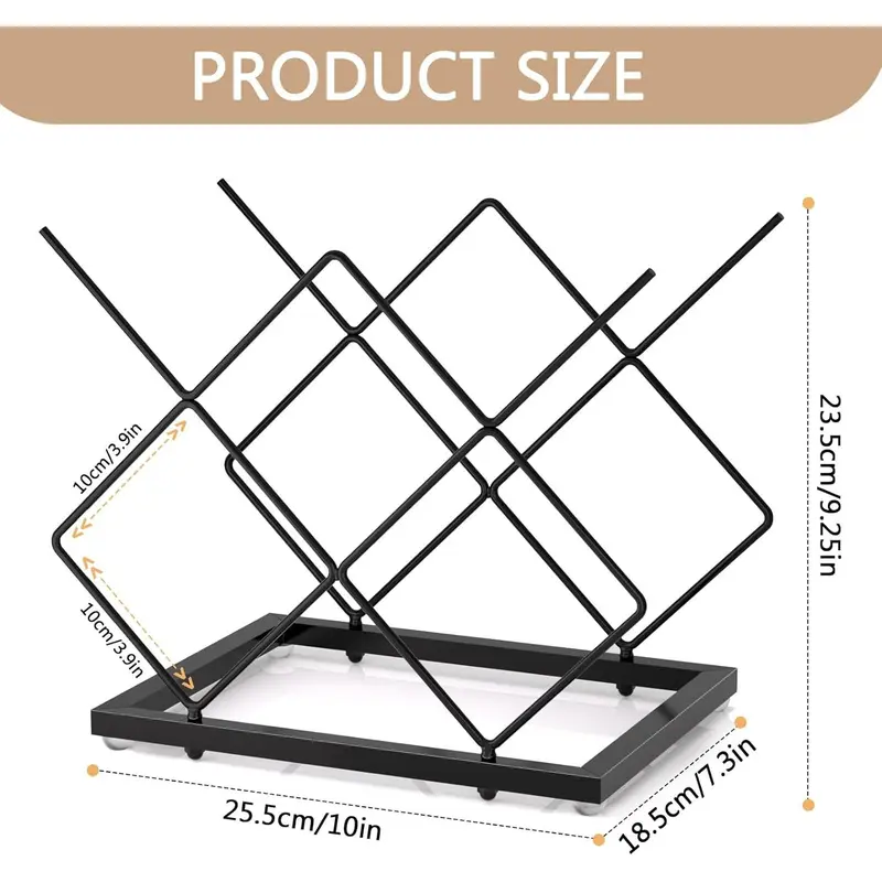 Local shipping-Deco Small Wine Rack 5 Bottle Holder - Modern Metal Wire Wine Storage for Countertop Table Top Coffee Bar Kitchen (Black) 3