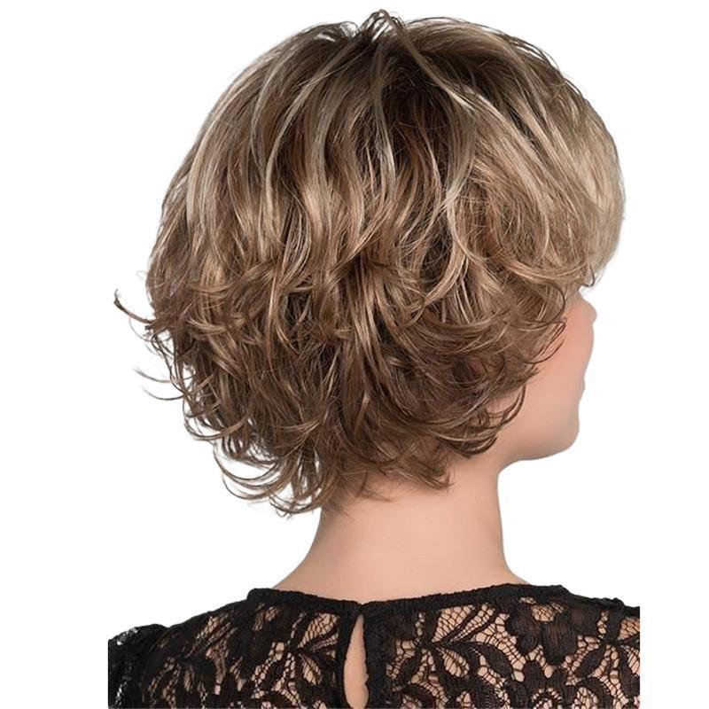 European and American Fashion Foreign Trade Wig Short Hair Wig Curly Hair Women's Short Curly Hair High-Temperature Fiber Chemical Fiber Wig! 0728 4