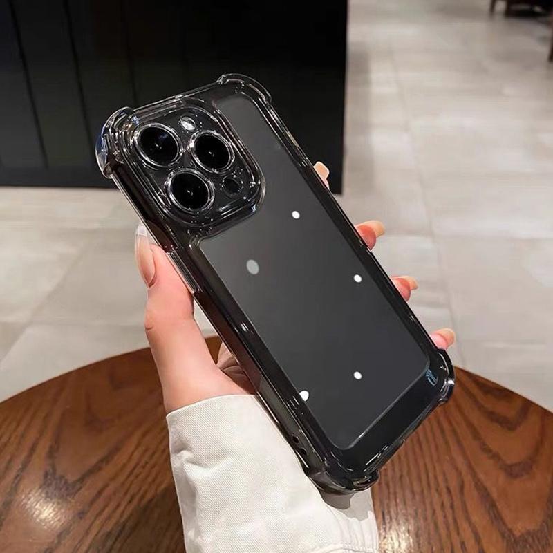 Ốp Điện Thoại Trong Suốt, Thiết Kế Đơn Giản, Tương Thích Với iPhone 13, 12, 11, Pro Max, 15, 14, 7, 8 Plus, X, XR, XS MAX, SE 2020, Chất Liệu Silicon TPU Mềm, Bốn Góc, Chống Rơi, Ốp Bảo Vệ 3