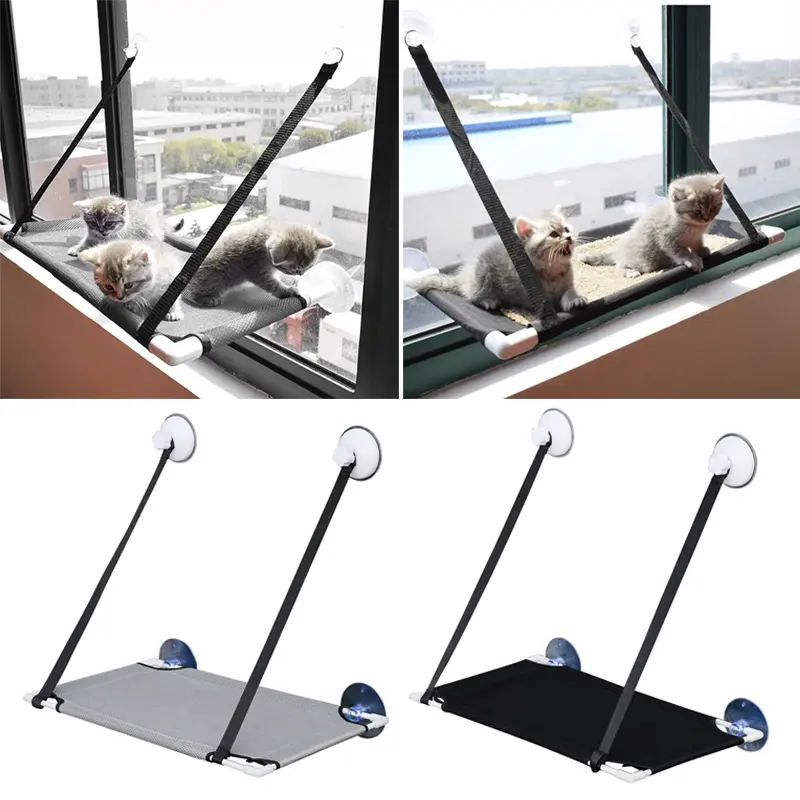 New Doublelayer Cat Hammock Bed Suction Cup Pet Bed for Cats Small Dogs Sunny Window Seat Bearing 0-15kg Cat Accessories