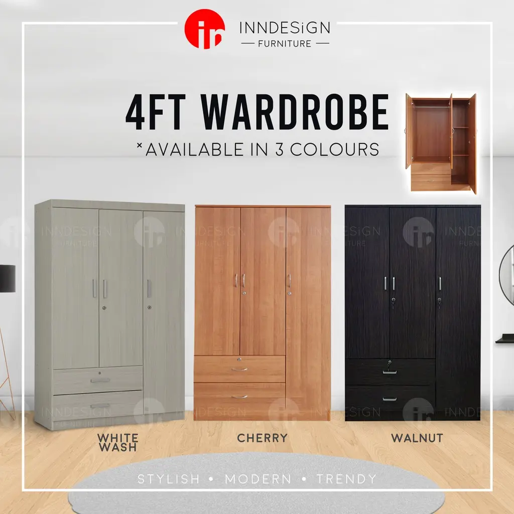 INNDESIGN 4ft Wardrobe [Free Delivery and Installation]