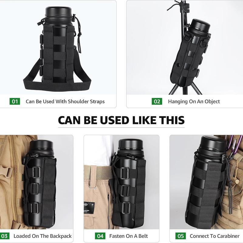 Molle Water Bottle Holder Bag, 1 Count Adjustable Waist Bag, Molle Bag for Outdoor Camping Hiking 7