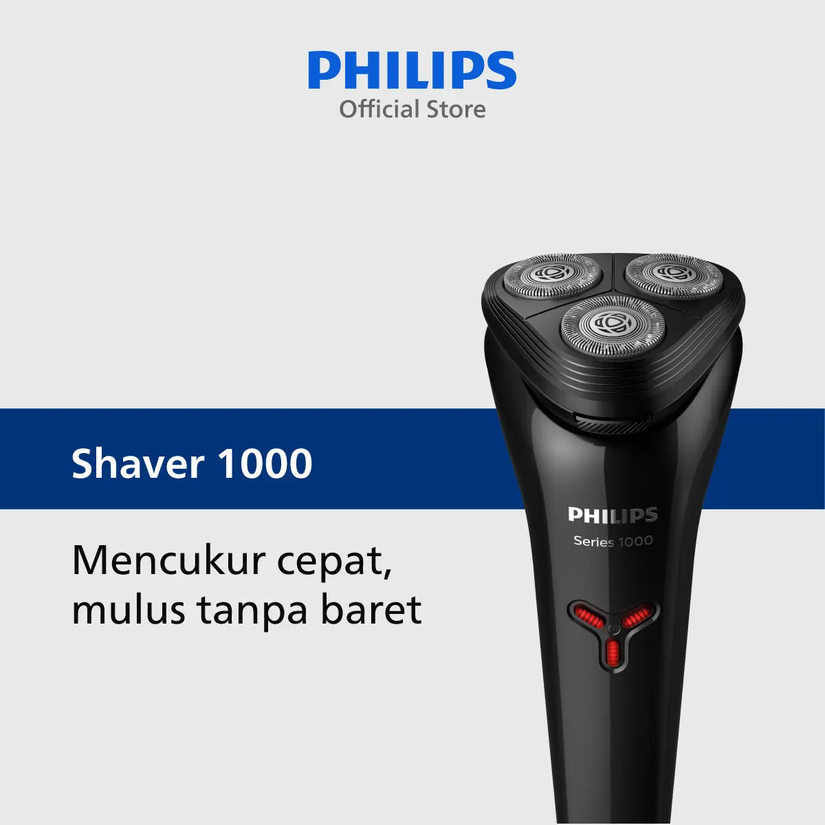 Philips | Shaver 1000 | Alat Cukur Electric Kumis dan Jenggot Pria | Cukur Cepat Tanpa Luka Baret dengan SkinGuard Teknologi | Hitam | S1103/02