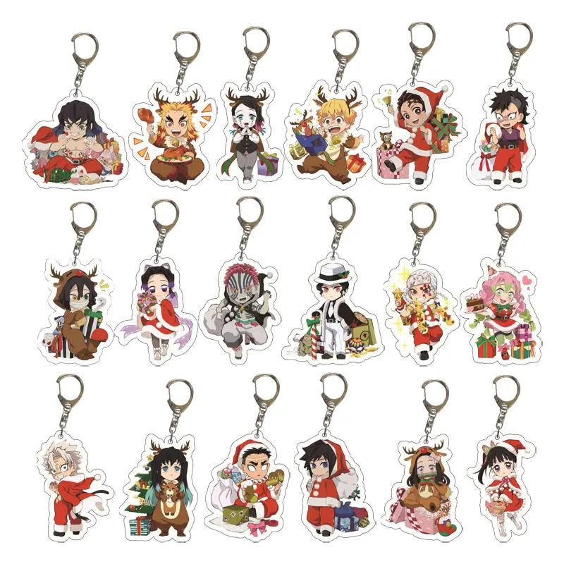 Móc Chìa Khóa Giáng Sinh Quỷ Slayer, Mô Hình Merch, Nezuko, Zenitsu, Tanjirou, Giyuu