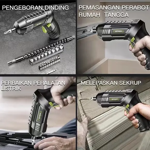 【COD】ZPER Mesin Bor Baterai 4.2V Obeng Listrik Cordless Drill Battery Bor Kayu Triplek Besi Bor ZP016 pompa air mancur stanley Torsi mesin bor cas 2 batre obeng  bor elektrik impact  1 set komplit power  tools 8