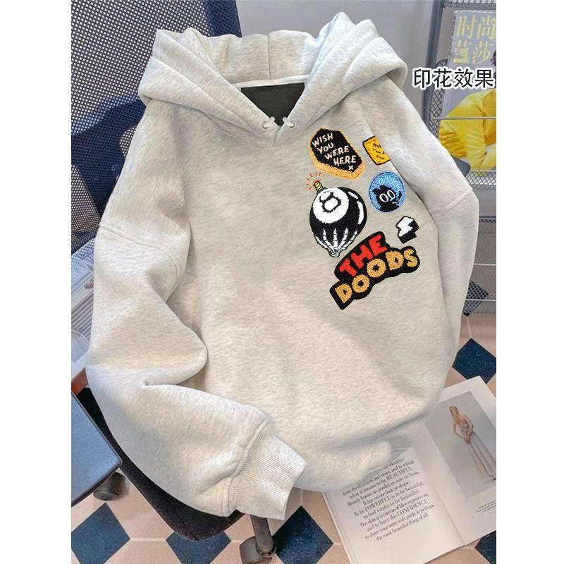 Product Introduction of Áo Hoodie Phong Cách Đường Phố Cho Nam, Phong Cách Năm Mới, In Chữ Mỹ Lót Lông Cừu, Dày Dặn, Dáng Rộng Vừa Vặn, Áo Phong Cách Ins, Dành Cho Nữ 19