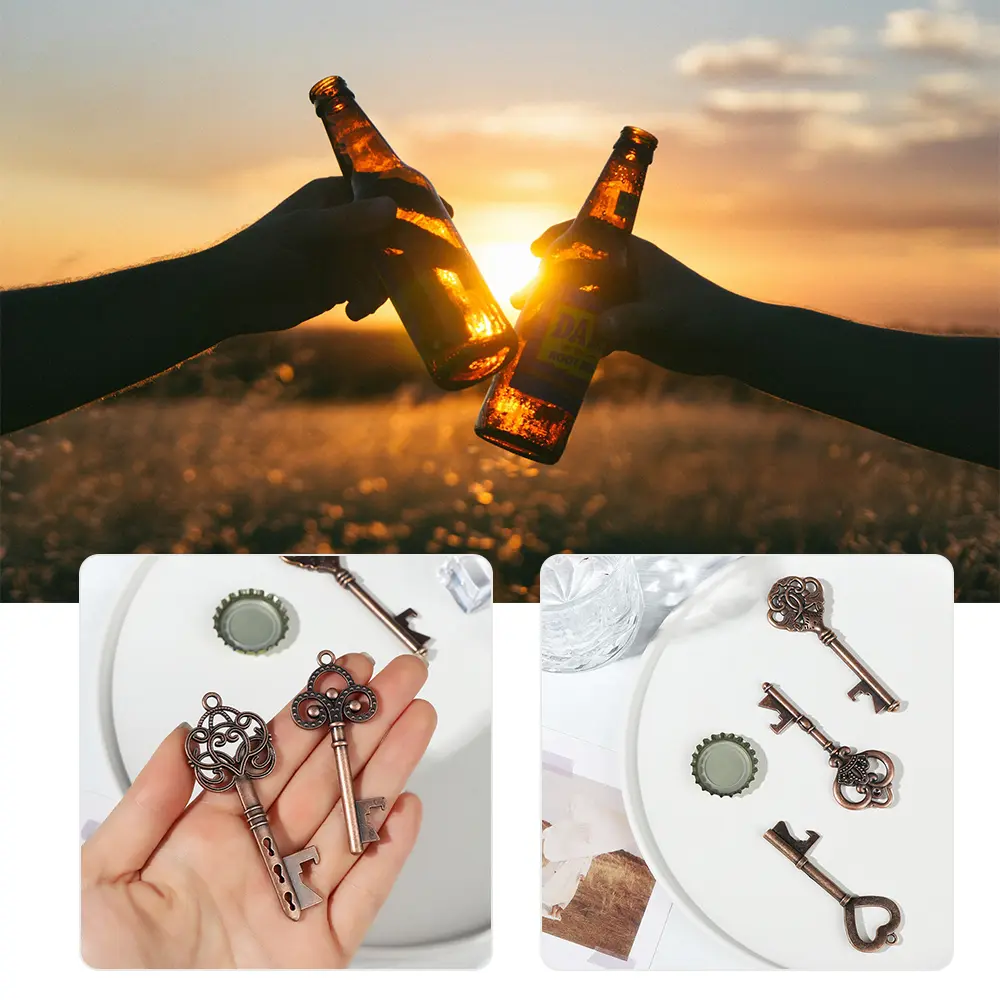 nowso Pendant Party Favor Supplies Vintage Beer Opener Key Bottle Opener Wedding Decor Wine Keychain Souvenir