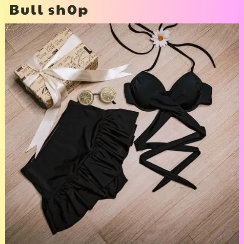 Đồ bơi áo gọng chéo chân váy đuôi cá Nữ Women Nhung Top