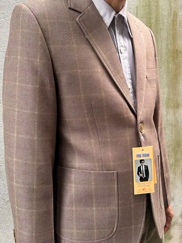 Áo Vest Đờ Mi Trung Niên Vàng Nâu Tây Kẻ Cao Cấp Nam Menswear 1
