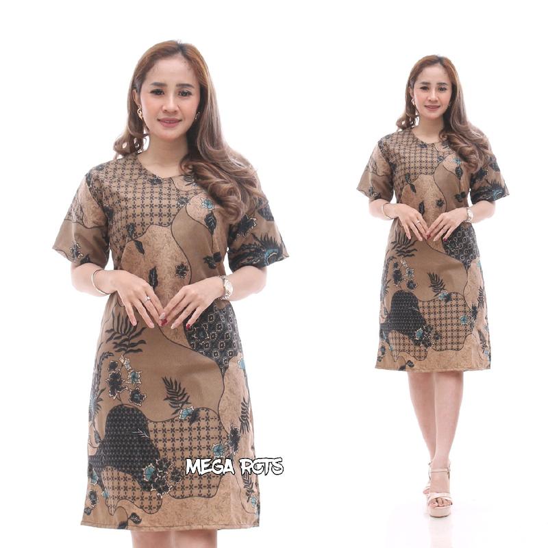 PROMO OF 45% BAJU DRESS WANITA MODERN MODEL TERBARU MOTIF BATIK 6