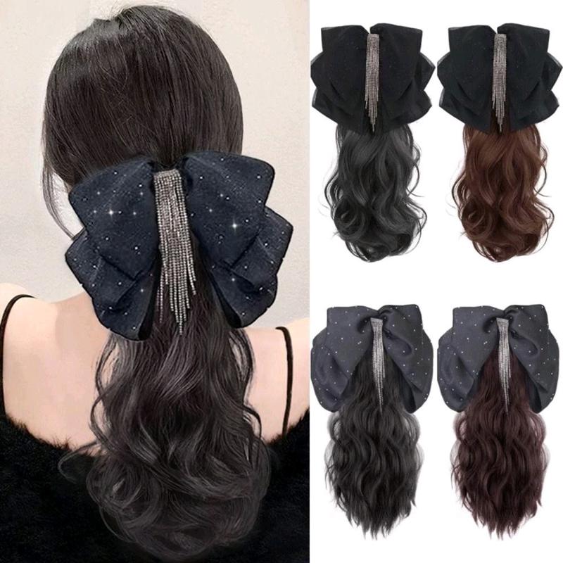 Sản phẩm Mới Ngoặm Tóc giả Đuôi Ngựa Hình Bầu Trời Sao Tua Rua Cá Tính Nữ nagi