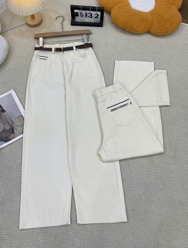 Quần bò xuông thêu be  hách dáng   , jeans quần xuông nữ 4