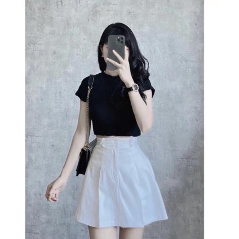 Quần giả váy ka ki dáng chữ A  mềm đẹp mặc đi làm đi chơi đều xinh Nữ Women Nâu 2