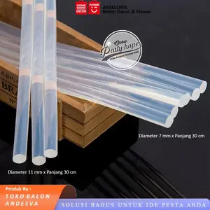 isian lem tembak / lem bakar stik / lem lilin bening / lem plastik refill glue gun bening transparan