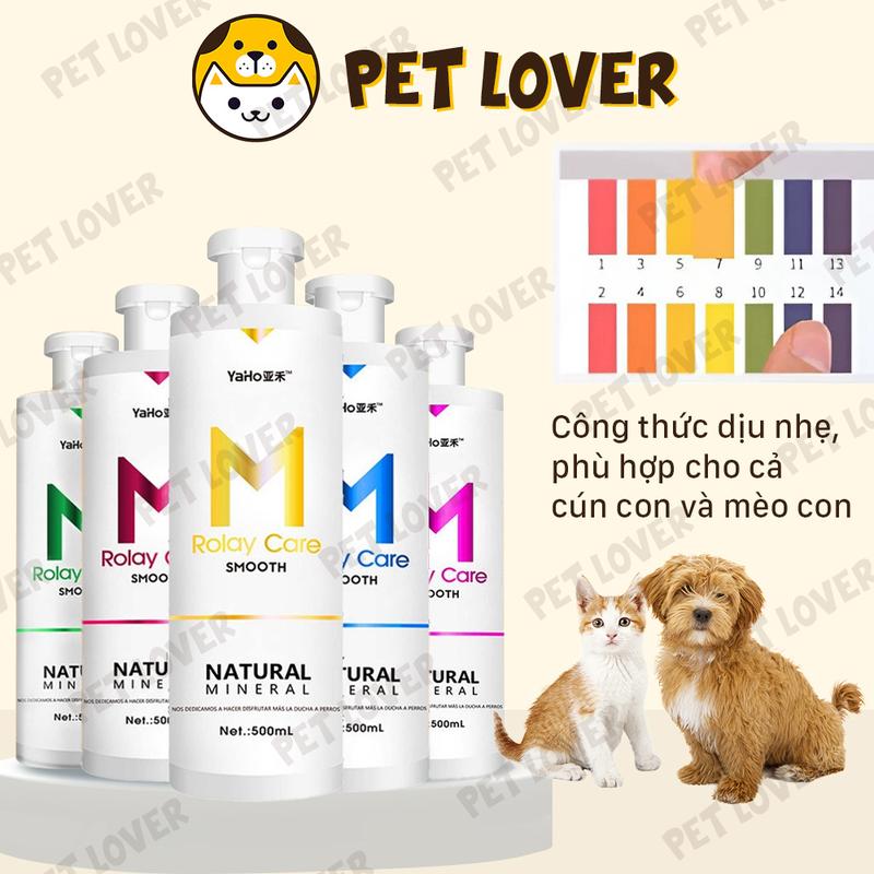 Sữa tắm cho chó lông trắng, loại bỏ vết ố và mùi hôi trên lông Yaho Rolay Care chai 500ml white  coat  shampoo 5