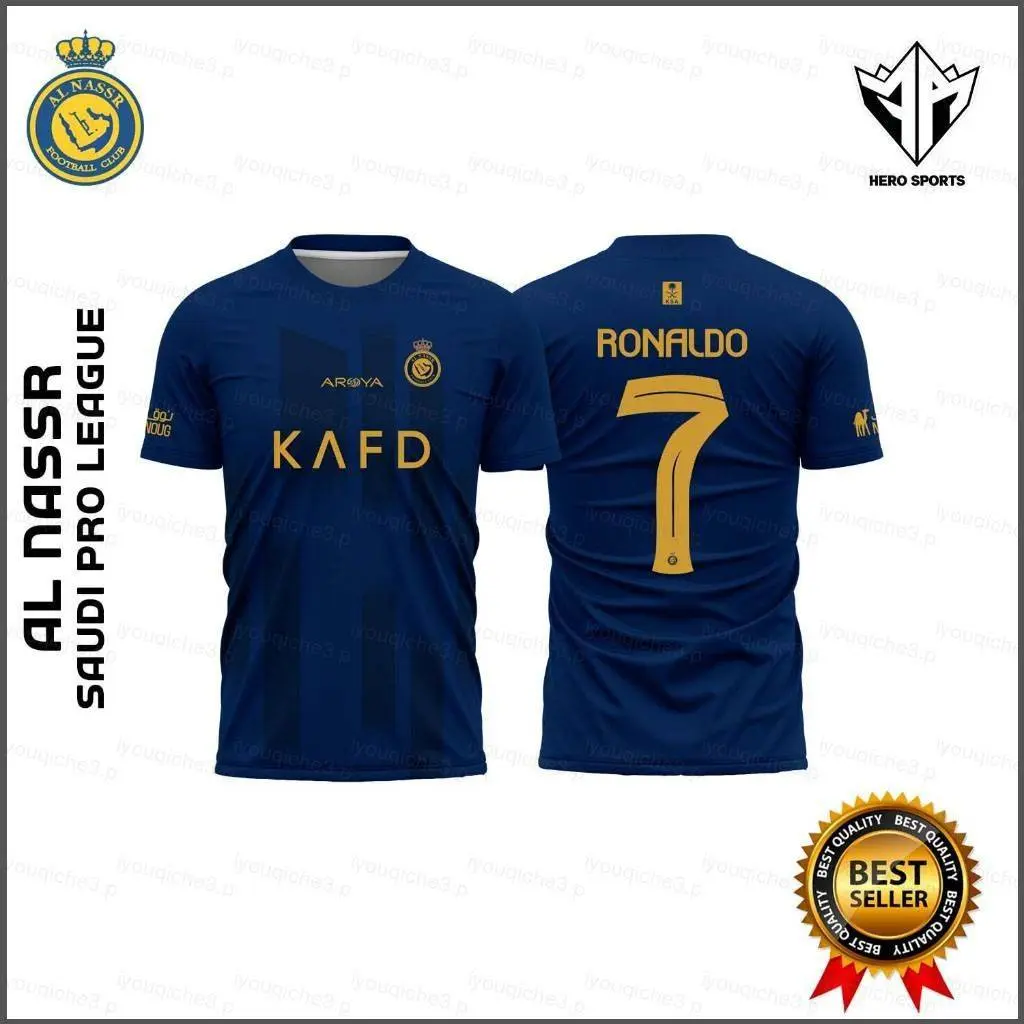 Áo Thi Đấu Al Nassr FC, Jersey Ronaldo Sân Khách, Áo Thun Bóng Đá, Áo Thun Thể Thao ngắn Tay, Ngoại Cỡ, SY3, YS3, 2023-2024