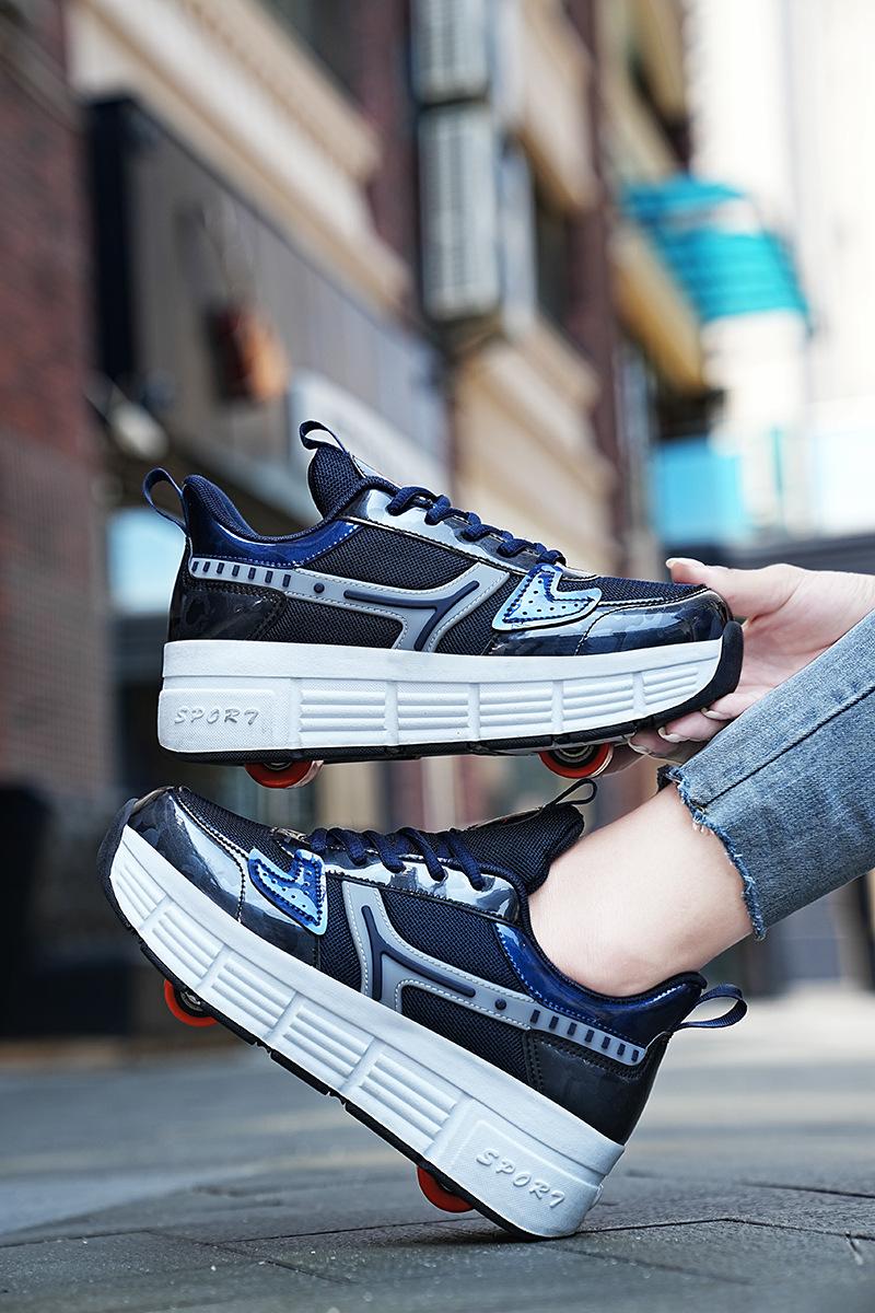 Product Introduction of Huiluo Heelys Skates Rollerskate LED Light Shoes with Shoelace Wheels Factory Direct Sales Order 18