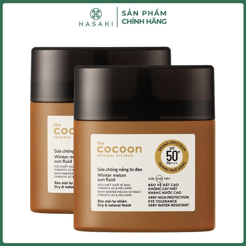 Combo 2 Sữa Chống Nắng Cocoon Chiết Xuất Bí Đao Quang Phổ Rộng 50ml | HASAKI BEAUTY