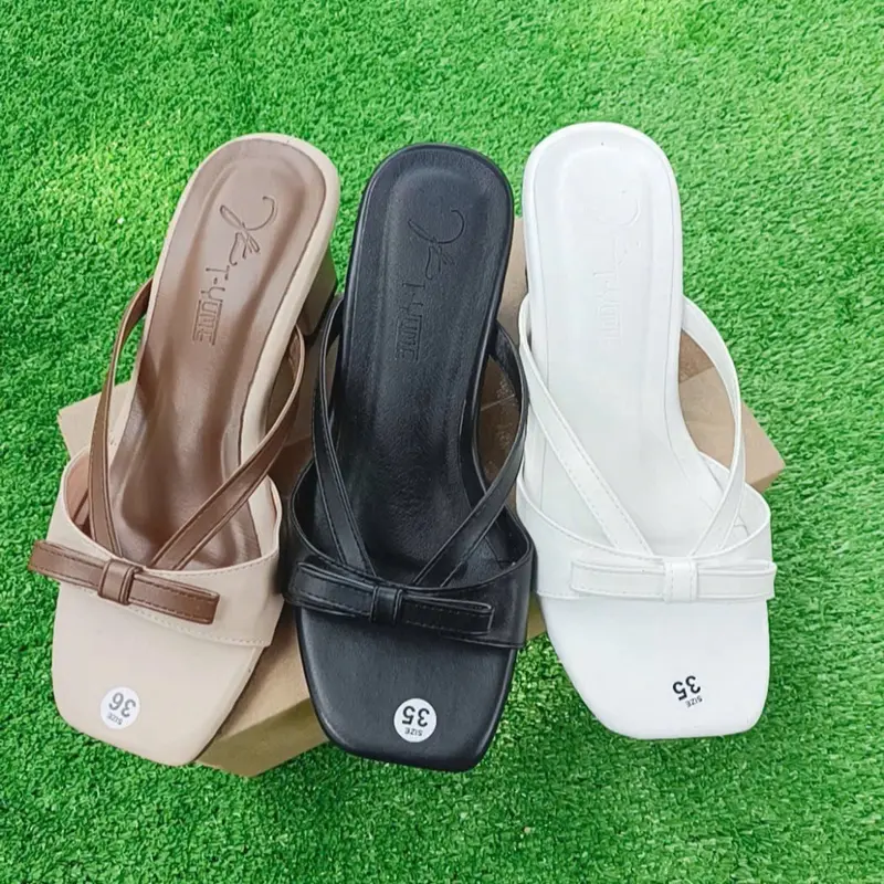 Dép guốc nữ 5p quai nơ, trẻ trung, xinh xắn dễ phối đồ 3