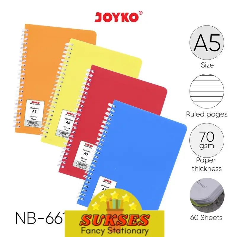 Ruled Notebook Diary Agenda Buku Catatan Bergaris Joyko Nb-661 60 Lembar 0