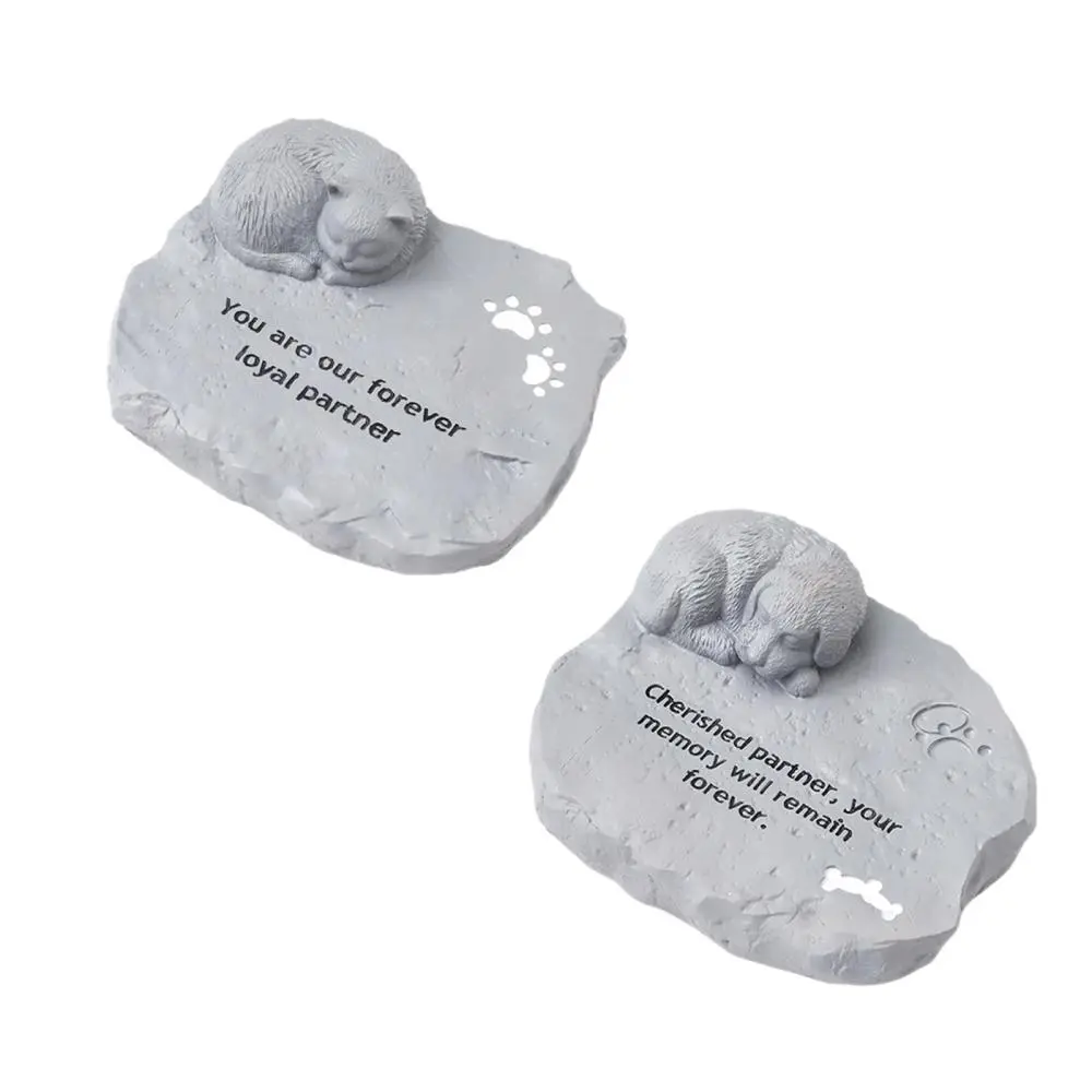 Pet Memorial Stones Grave Marker Small Grave Stone Pet Tombstones Pet Garden Stones for Lawn Outdoors Outside Porch Backyard