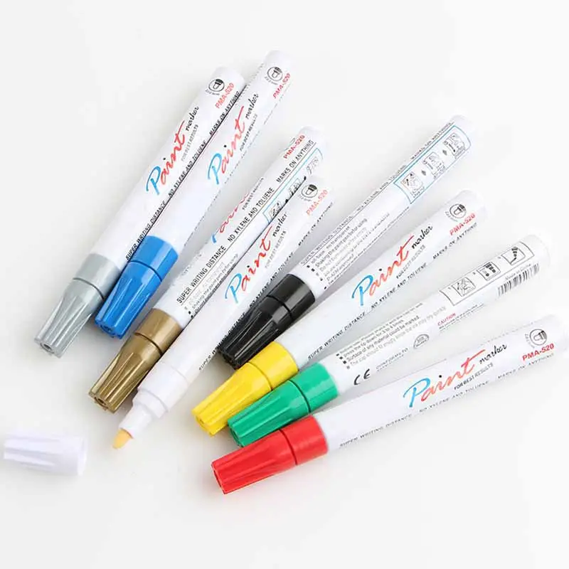 Bút Đánh Dấu Sơn Cao Su Vĩnh Viễn, 8 Màu Trắng, Không Thấm Nước, Cho Lốp Xe Ô Tô, Lốp Xe, Sơn Môi Trường 3