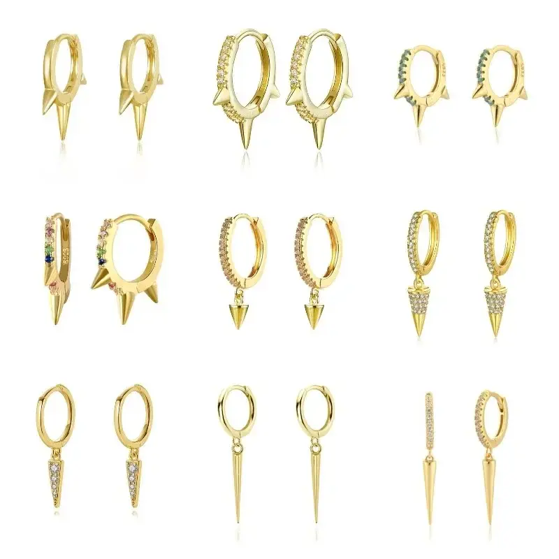 Subang Gelung, Warna Emas Perak, Gaya Punk Hip Hop Bergaya, Cincin Telinga Rivet, Untuk Wanita, Barang Kemas Parti Gothic, Pendientes Orecchini, 2021 Earrings