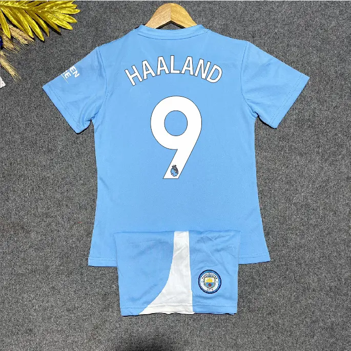 Áo Đá Banh Trẻ Em CLB MAN CITY XANH 2023/2024 - ( Quần + Áo ) - Vải Mè Thái Cao Cấp - Hàng in Sẵn Top