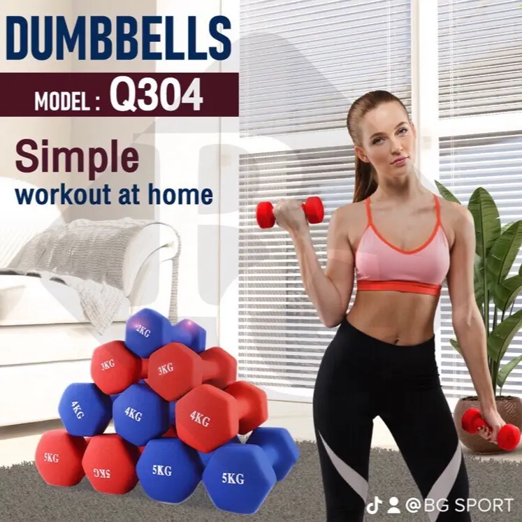 BG Sport Mini Dumbbell Neopren Alat Latihan Olahraga Beban Gym Fitness Otot Barbell Mini Beban 1Kg (1pcs) 1