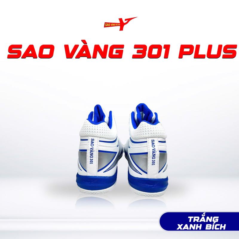 Giày bóng chuyền sao vàng Việt Nam 301 plus trắng xanh - giày thể thao - Sneaker 4